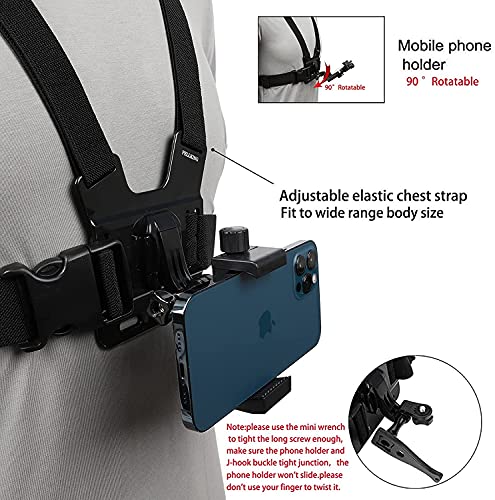 Pellking Mobile Phone Chest Mount Harness Strap Holder Cell Phone Clip Action Camera Pov For Samsung Iphone Plus Etc thumb #2
