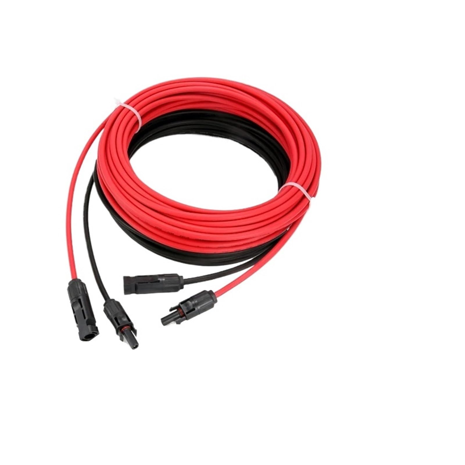 Conector Solar de Cable fotovoltaico de CC Macho y Hembra, 1000 V, 30 A, Conectores de Panel for PVMC con 2,5/4/6 mm², 1 par con 4 Juntas(10 AWG-6mm2,10m Black 10m Red)