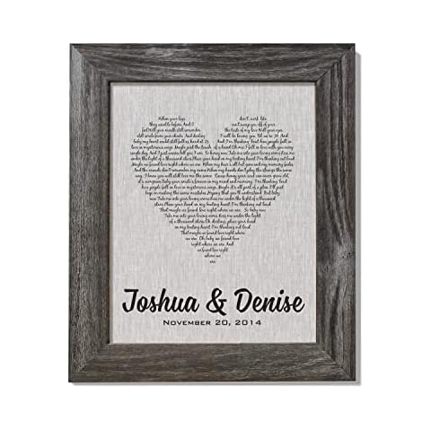 12th Anniversary Gift, 4th Anniversary Gift, Personalized First Dance Song, Linen Print Cover