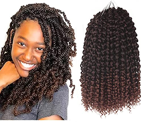 Niseyo 12 Inch Water Wave Crochet Hair for Butterfly Locs 7 Packs Short Ombre Water Wave Passion Twist Braiding Hair (12 Inch, T30)