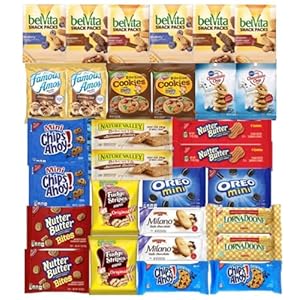 Cookies Variety Pack – Pillsbury, Chips Ahoy!, Nutter Butter, Belvita, Famous Amos, & More!! – Bulk Care Package (30 Count) by Get It Boxed
