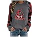 Weihnachtspullover-Weihnachtspulli-Damen Weihnachts Sweatshirt-Pullover Weihnachts Lustige Zwergen Print Langarm Pulli Slim Fit Ugly Christmas-Sweater