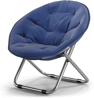 JJJJD Silla Plegable - Silla Grande Luna Adultos, Silla Perezosa al Aire Libre, Silla Redonda, un sofá, Silla de Radar (Color : Navy)