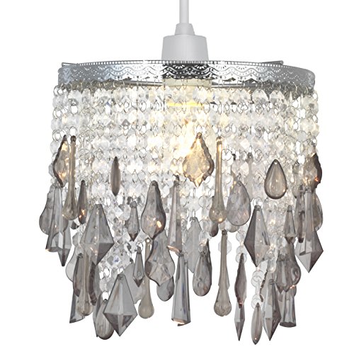 Lámpara Luz de techo moderno con lámpara de techo con transparente y gris acrílico cristallo-grigio