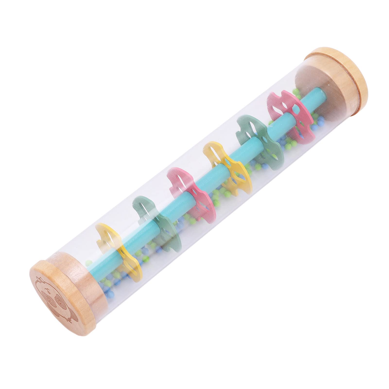 SIXRUN Giocattolo con Bastone della Pioggia, Sonaglio Rainmaker in Legno Massello e Plastica, Mini Tubo Scuotitore da 8,3 Pollici con Perline Colorate con Suono della Pioggia Gioco Motorio Fine per