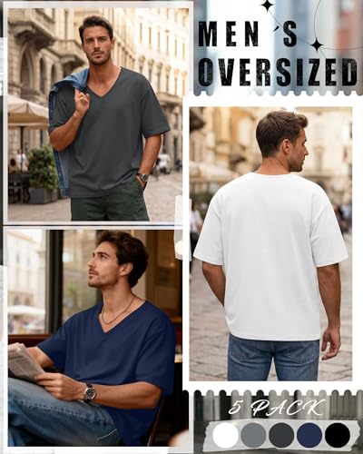 50% Off 5-Pack Men's V-Neck T-Shirts - Neer Combo - Image 3