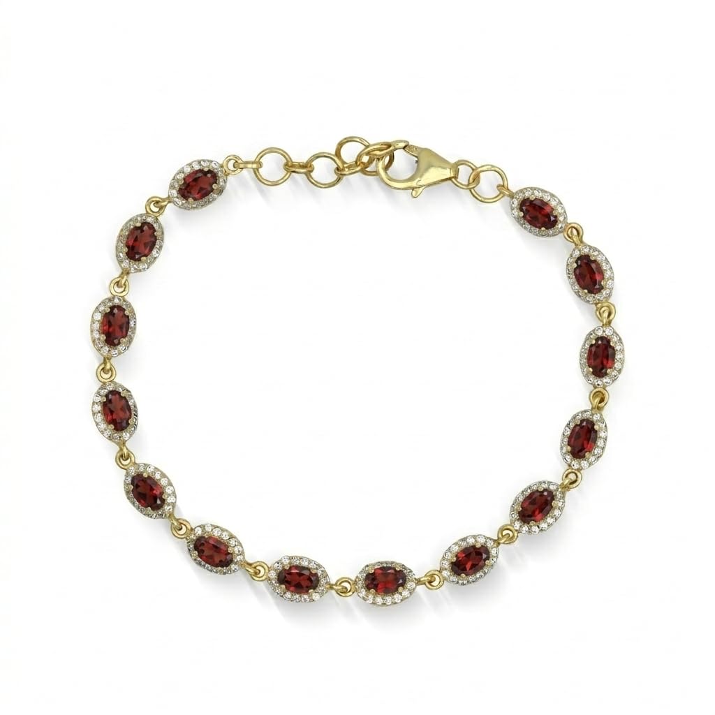 Bracelet rivière argent anti-ternissement plaqué or jaune avec fermoir sécurisé - 4
