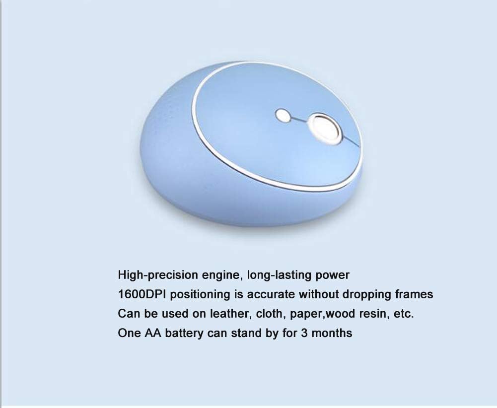 Wireless Keyboard Mouse,Onlywe Mini 2.4G Wireless Round Punk Cute Candy Colors Keyboard and Optical Mouse Set Home Office Use Compatible with Notebook,Desktop,Mac,Win XP/7/8/10 (Blue Keyboard Mouse)