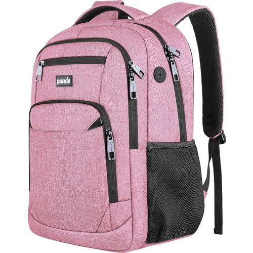 Image of Paude Backpack for Women and Teen Girls, School /College Laptop Bookbag for City Trip, Pink