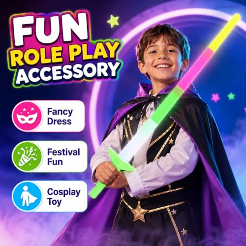 Image of MAPPERZ Sword Design LED Lights, Dark Flashing Sword Stick Light Toys for Kids, LED Talwar Light for Fun, Entertainment, Dancing, Party Boys and Girls Gift (Pack of 1)