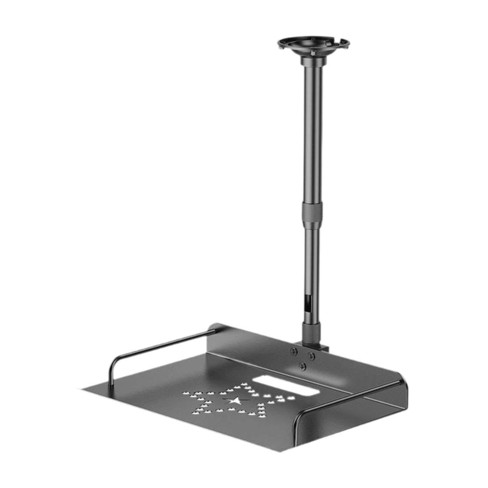 Supporto da soffitto con vassoio per videoproiettore, montaggio a parete/soffitto, altezza da 40 cm a 80 cm