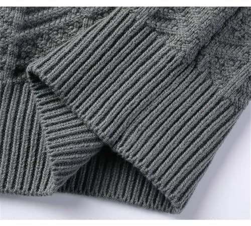 Men Weave Sweater Winter Round Neck Knitted Solid Color Pullover Warm Woolen Sweaters4