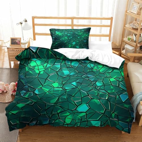 Housse de couette avec fermeture à glissière émeraude lit simple