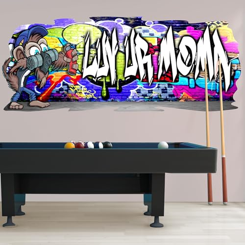 Vinilo Decorativo Personalizado Mono 3D 68x27.5 pulg miniatura 3