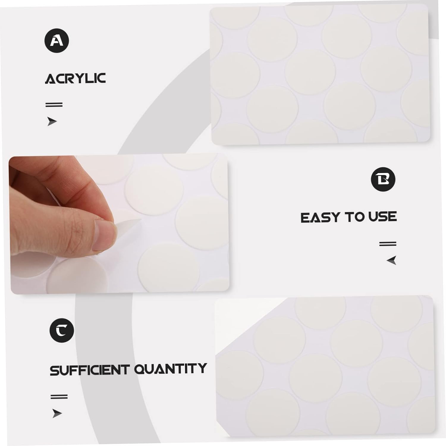 TEHAUX 200pcs Acrylic Round Double Sided Adhesive Dots