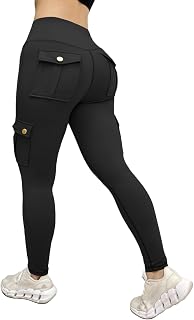 Scrunch Butt Lifting Leggings with Pockets Seamless High Waisted Workout Cargo Pants for Women