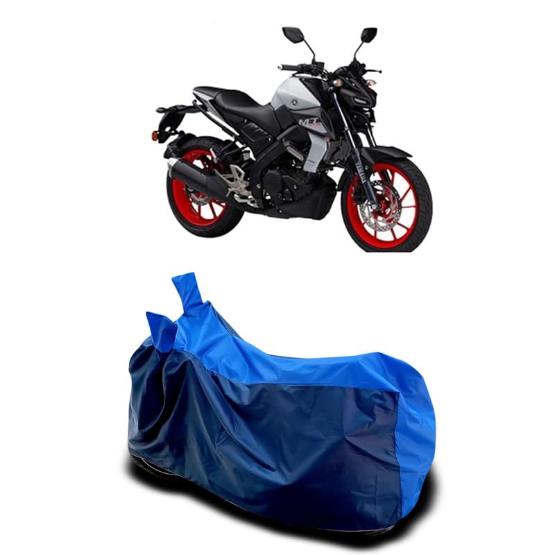 Image of DUFFEL-Two Wheeler Bike Body Cover Compatible for Yamaha Mt 15 New Bs6 Heat Protectio /UV-Rays /Birds Dropping /DustProof /Waterproof All Variants [Nevay Blue]