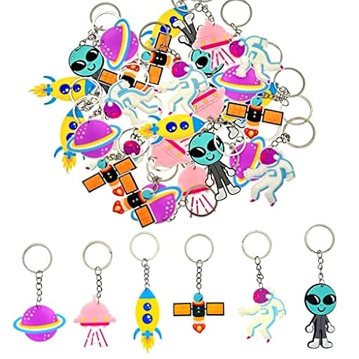 JZK 30 x Niños llaveros temática astronauta Recuerdos accesorios fiesta temática espacial, juego llaveros cohete alienígena OVNI, regalos fiesta cumpleaños para niños niñas regalos agradecimiento | Ya disponible en tu tienda friki favorita! En mundofriki.es!