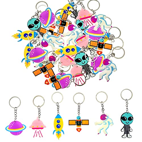 JZK 30 x Niños llaveros temática astronauta Recuerdos accesorios