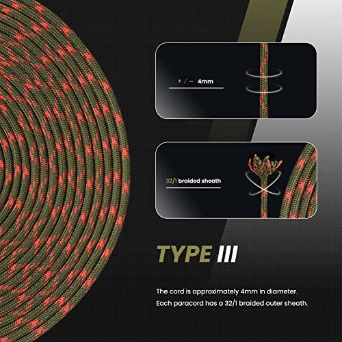 Abma Cord Paracord 620 lbs 4mm 9 Strands 100% Nylon 30M - Apocalypse, Military-apocalypse, 30 Meters - Image 4