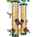 Bird Feeders for Outdoors (Metal, 2 Pack) – Chew-Proof Hanging Bird Feeder with 4 Ports, Rust-Proof Heavy Duty Tube Design, 15 Inches