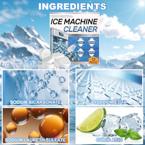 Ice Machine Cleaner Tablets - 24 Pack, Nickel-Safe Descaler