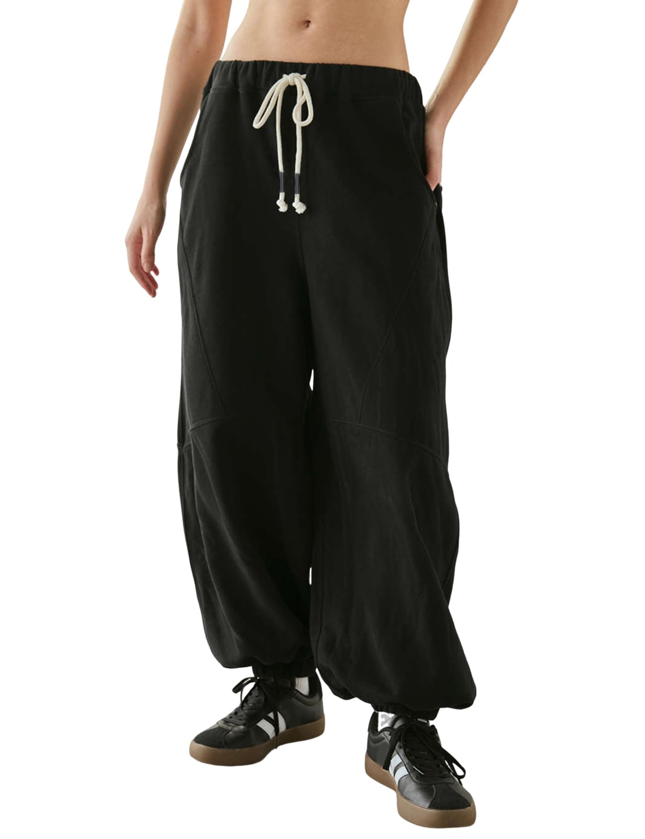 Yimoon Womens Wide Leg Sweatpants Baggy Cotton Athletic Joggers Elastic Waist Palazzo Harem Pants