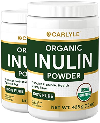 Organic Inulin Powder | 2 x 15 oz Pack | Vegetarian, Non-GMO, Gluten