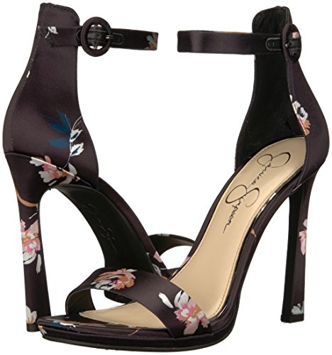 jessica simpson plemy satin ankle strap dress sandals Jessica Simpson Plemy Silver Multi Floral High Heel Ankle Strap Sandal Size  9.5