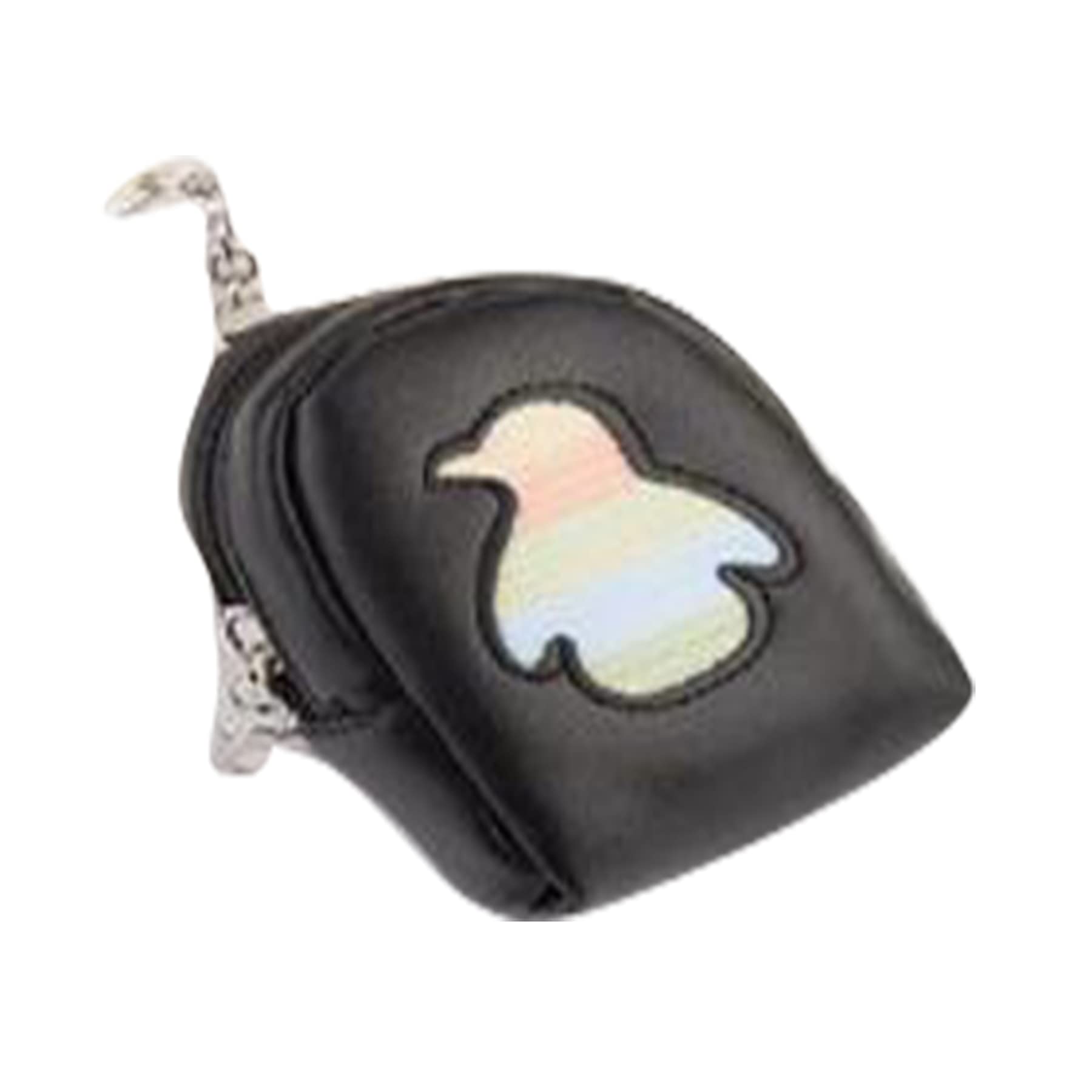 PamayaneenMini Wallet Zip Around Coin Pouch Bag Mini Star Change Purse with Key Chain Clip for Women Girl, Black, One Size