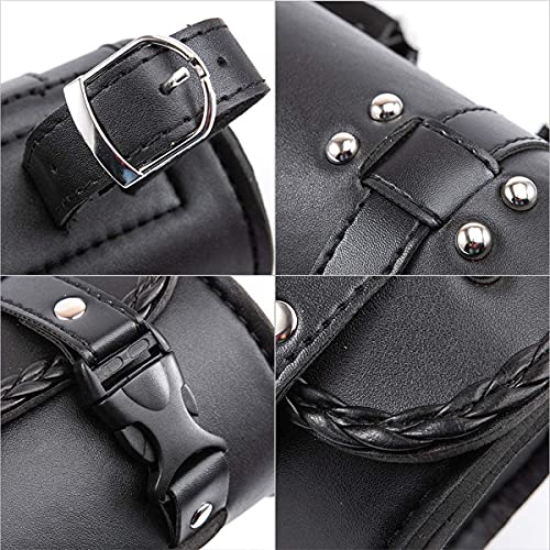 Bolsa de Horquilla para Moto de Cuero PU Negra miniatura 2