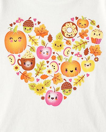 Image of The Children's Place Unisex-Baby And Toddler Fall Thanksgiving Long Sleeve Graphic T-shirt Harvest Heart 5T