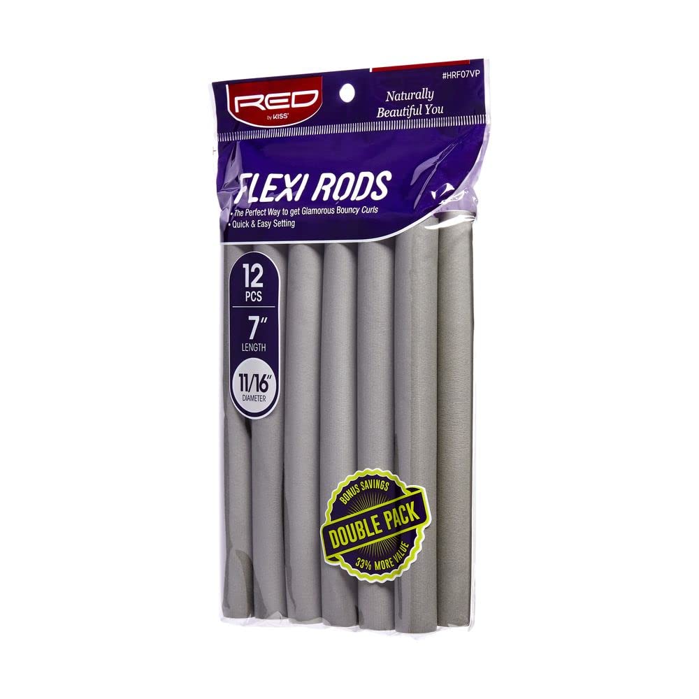 KISS Red Flexi Rods 7' 11/16' Valuepack 12Pc Gray