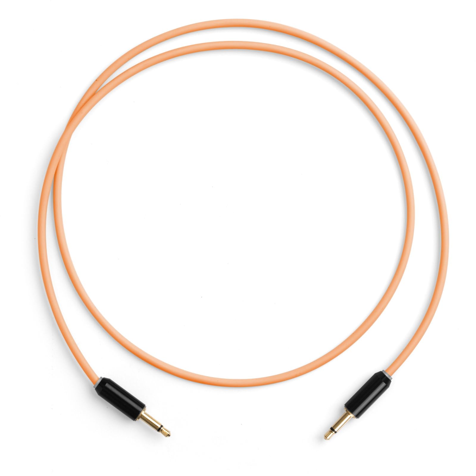MyVoltsHalo 50 Patch Cable for Modular Synthesizer (2 Pack, 3.5mm Mono Jack, Straight, Gold-Plated, 50cm, with Two Tone LED Indicator) - Peach