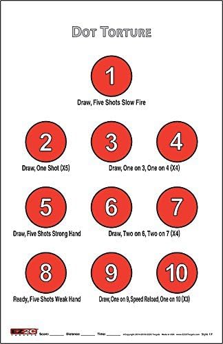 EZ2C Targets Style 17 (50 Count) Dot Torture Training Shooting Drill Target Pack (50), Fun Game Shooting Targets, for Rifles, Pistols and Handguns, Indoor and Outdoor Range, Games Paper Targets