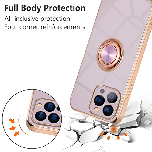 EYZUTAK Electroplated Magnetic Ring Holder Case for iPhone 15 Pro Max - Image 2