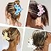 ANBALA 4PCS Flower Matte Claw Clips for Thick Hair - Large Plumeria Hair Accessories for Women, Summer Beach Hair Clips (Colorful)