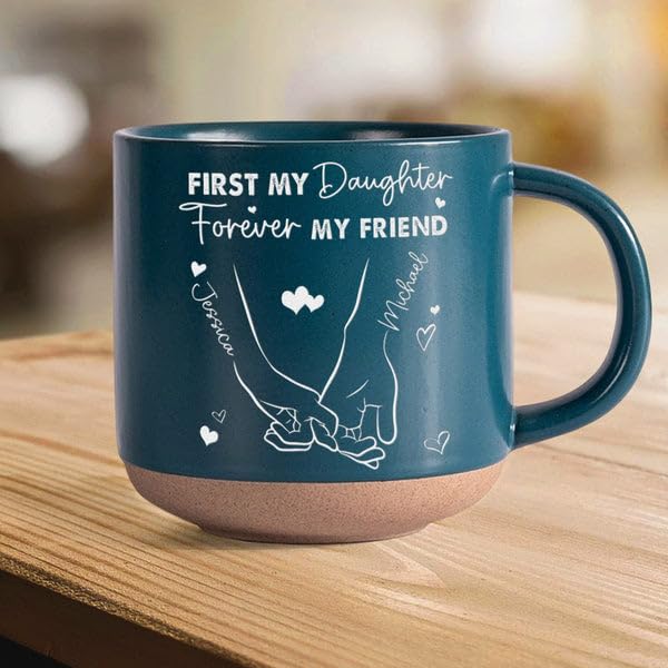 Taza de cerámica personalizada para mamá e hija miniatura 1