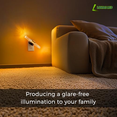 Image of L LOHAS LED Amber Night Light, Bubble Acrylic Night Lights Plug into Wall, 180 Rotating Nightlights, Yellow Nightlights Dimmable, Light Sensor, Sleep Light for Kids Bedroom Bathroom Hallway, 1-Pack
