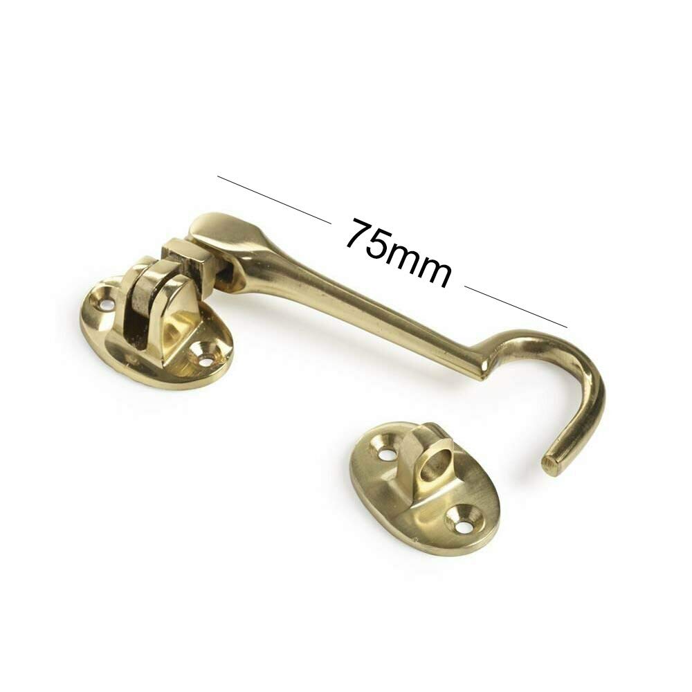 Dzina Silent Cabin Hook & Eye Brass Gate Hook and Eye 75mm - Image 2