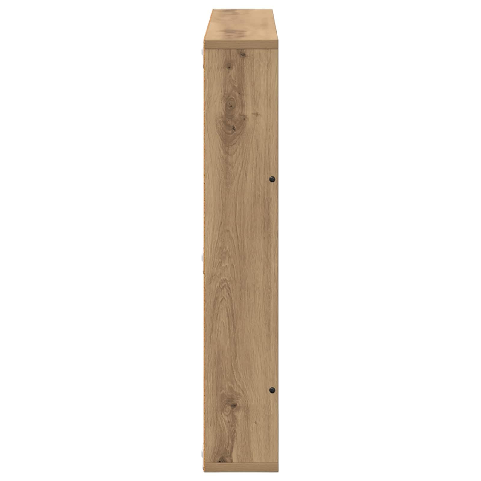 Générique Nowoczesny stojak na czasopisma z drewna inżynierskiego, dębowy stojak na czasopisma, 80 x 12 x 70 cm, minimalistyczny design z regulowanymi półkami, do salonu lub biura, do przechowywania