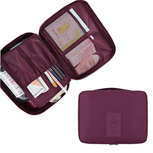 Custodia per il Trucco Cosmetico da Viaggio Multifunzione Custodia per il Trucco da Toilette per Custodia da Toilette (Viola)