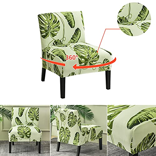 Image of Eco-Ancheng Armless Chair Slipcover Removable Armless Accent Chairs Covers Washable Armless Slipper Chair Slipcover Printed Armless Chair Furniture Protector Covers for Living Dining Room Hotel