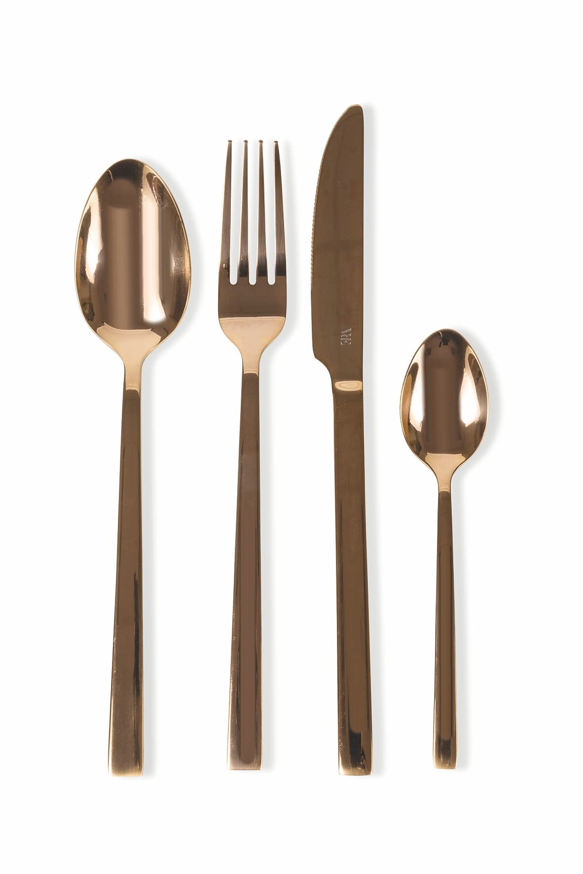 Villa d’Este Home Tivoli Lexington Set 24 posate in acciaio copper lucido