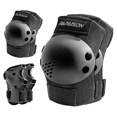 PAPAISON Kids/Youth Knee Pad, Elbow Pads & Wrist Guards for Inline Skating Bike Cycling Skateboard Scooter, 3 in 1 Protective Gear Set for Girls Boys Adult Cover