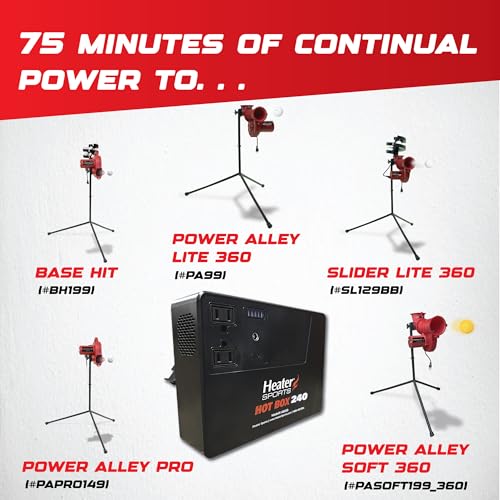 Heater-Sports-Hot-Box-240-Portable-Power-Supply-to-Supply-Power-to-Select-Pitching-Machines-for-Up-to-15-Hours-Run-Time Heater Sports Hot Box 240 Portable Power Supply to Supply Power to Select Pitching Machines for Up to 15 Hours Run Time