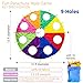 HUGELIU 10 FT Rainbow Play Parachute Mole Game with 9 Holes, Indoor/Outdoor Fun for Kids, Families, Schools, Includes 3 Inflatable Sticks & 1 Pump, Perfect for Team Building, Group Activities