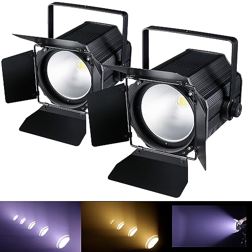DJXFLI COB Stage Lights with Barn Doors, COB Par Light 200W LED 3500~7500K Warm White & White...