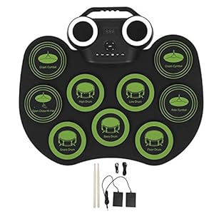 Elektronisch drumstel Draagbare USB elektrische drumset met luidspreker Muziekinstrument Zwart