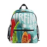 Schulranzen Sommer Skatboard Surf Holz Vorschule Rucksäcke Kinder Reise Daypack für Jungen Mädchen